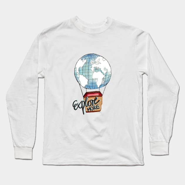 Explore more - air balloon Long Sleeve T-Shirt by Claudia-Brueggen